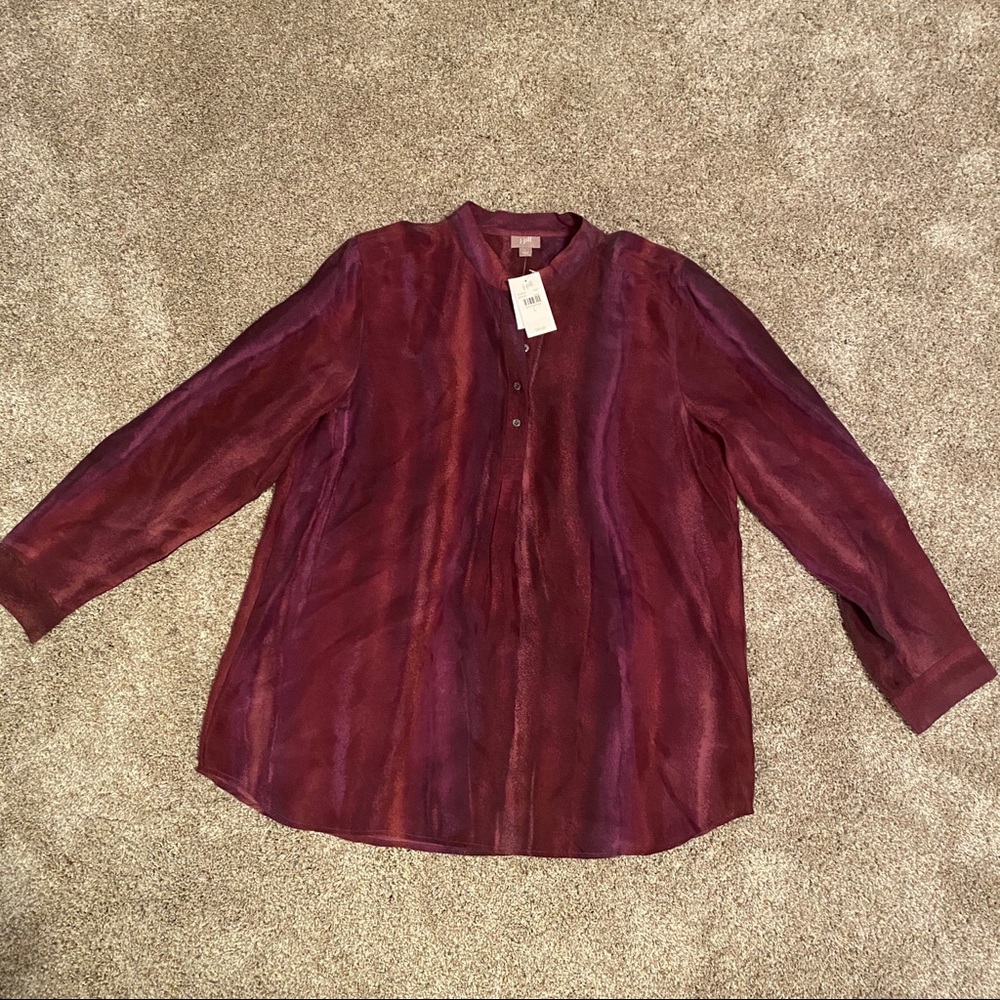 J.Jill | NWT Mandarin collar blouse.